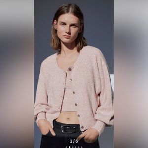 Zara cotton and wool blend knit jacket